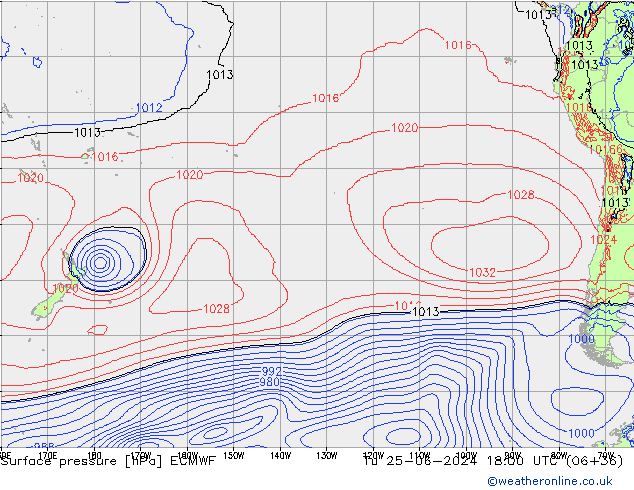 ciśnienie ECMWF wto. 25.06.2024 18 UTC