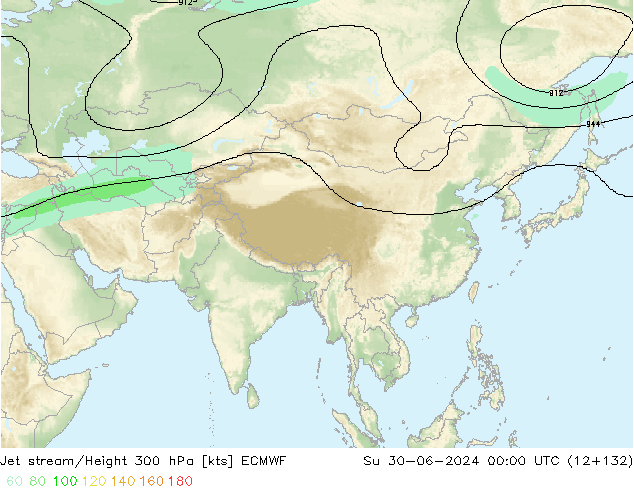 Jet stream ECMWF Dom 30.06.2024 00 UTC