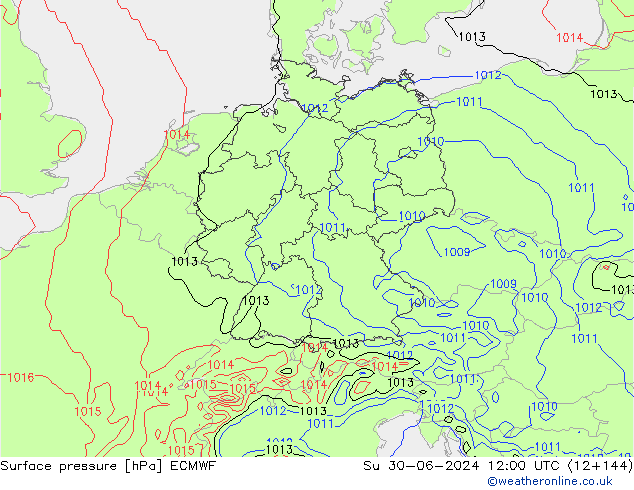 Bodendruck ECMWF So 30.06.2024 12 UTC