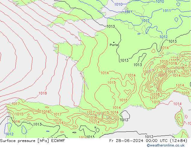 приземное давление ECMWF пт 28.06.2024 00 UTC