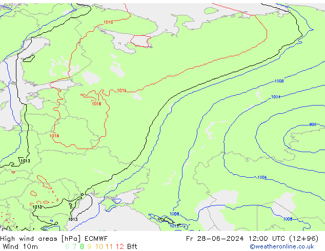 High wind areas ECMWF ven 28.06.2024 12 UTC