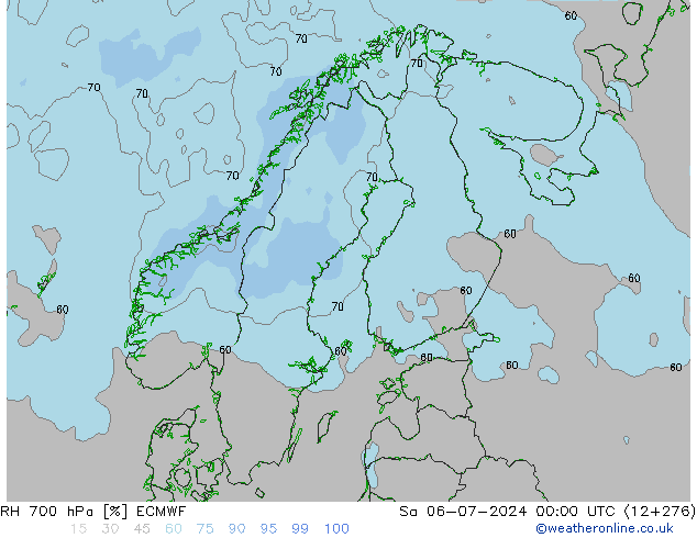 RH 700 hPa ECMWF So 06.07.2024 00 UTC