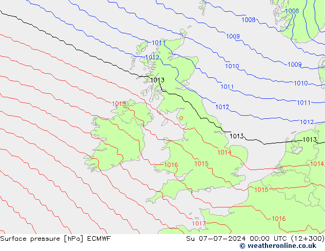 Bodendruck ECMWF So 07.07.2024 00 UTC