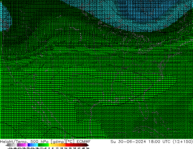 Height/Temp. 500 hPa ECMWF Dom 30.06.2024 18 UTC