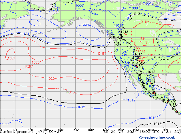 Luchtdruk (Grond) ECMWF za 29.06.2024 18 UTC