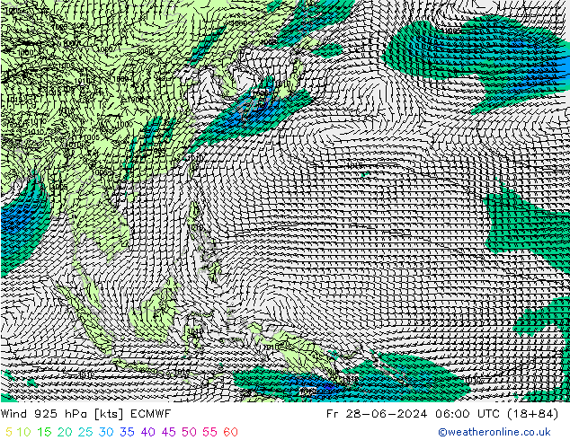 Wind 925 hPa ECMWF Fr 28.06.2024 06 UTC