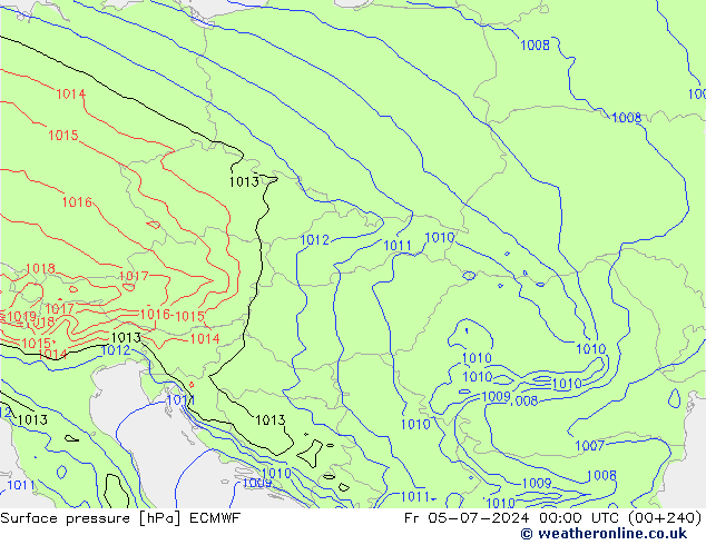 приземное давление ECMWF пт 05.07.2024 00 UTC