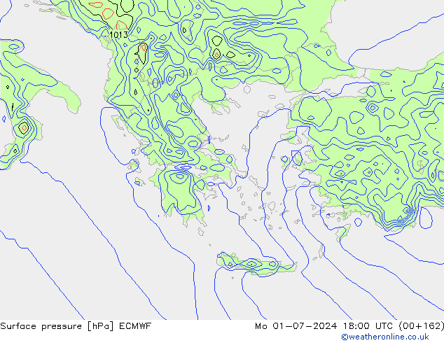 pression de l'air ECMWF lun 01.07.2024 18 UTC