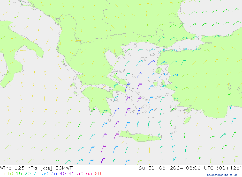 ветер 925 гПа ECMWF Вс 30.06.2024 06 UTC