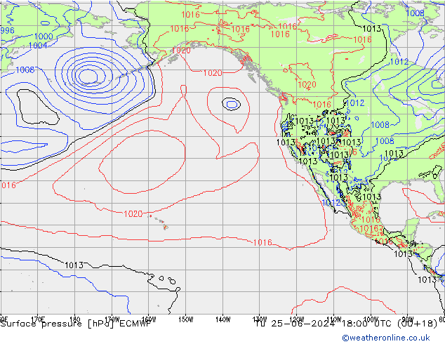 Yer basıncı ECMWF Sa 25.06.2024 18 UTC