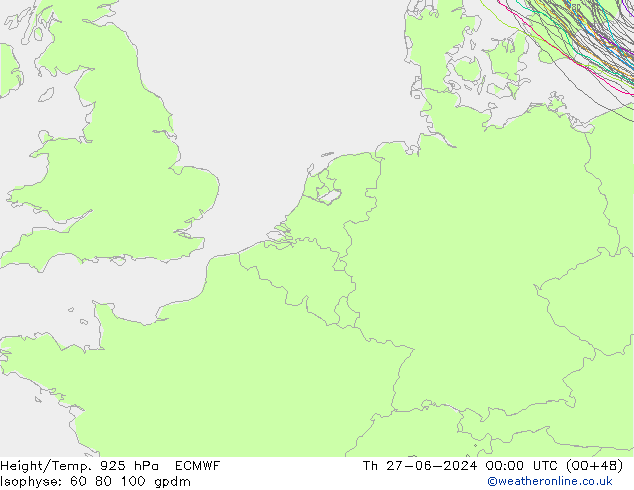 Height/Temp. 925 hPa ECMWF Th 27.06.2024 00 UTC