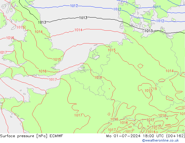 Bodendruck ECMWF Mo 01.07.2024 18 UTC