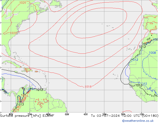 Pressione al suolo ECMWF mar 02.07.2024 12 UTC