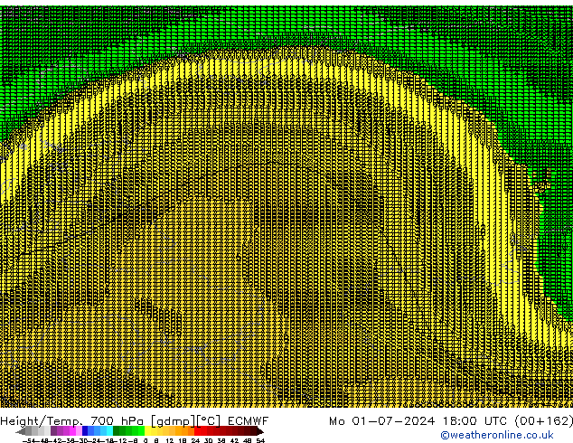 Height/Temp. 700 hPa ECMWF Mo 01.07.2024 18 UTC