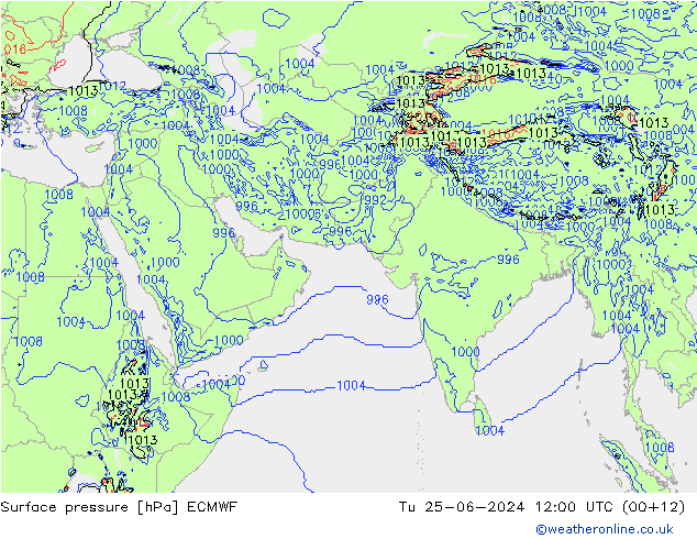 pression de l'air ECMWF mar 25.06.2024 12 UTC
