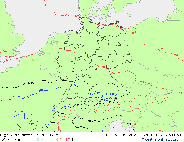 High wind areas ECMWF Ter 25.06.2024 12 UTC