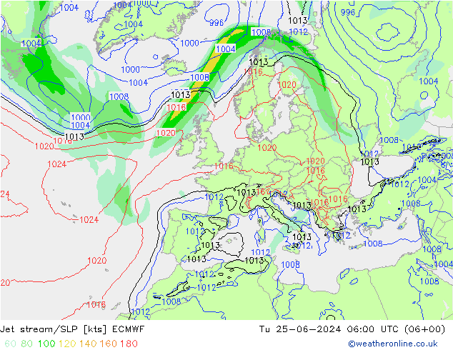 Courant-jet ECMWF mar 25.06.2024 06 UTC