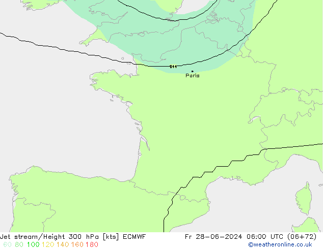 Prąd strumieniowy ECMWF pt. 28.06.2024 06 UTC