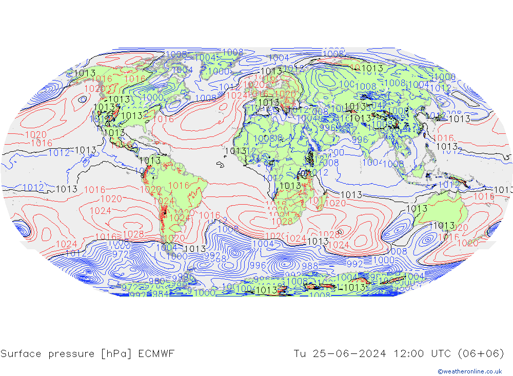 pressão do solo ECMWF Ter 25.06.2024 12 UTC