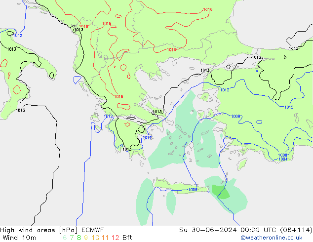 Windvelden ECMWF zo 30.06.2024 00 UTC