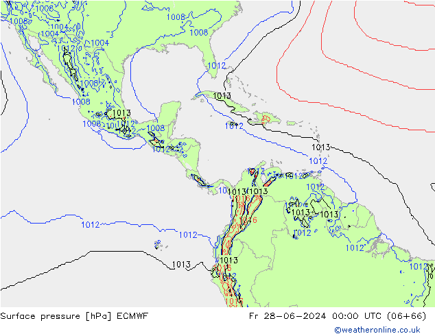 Yer basıncı ECMWF Cu 28.06.2024 00 UTC