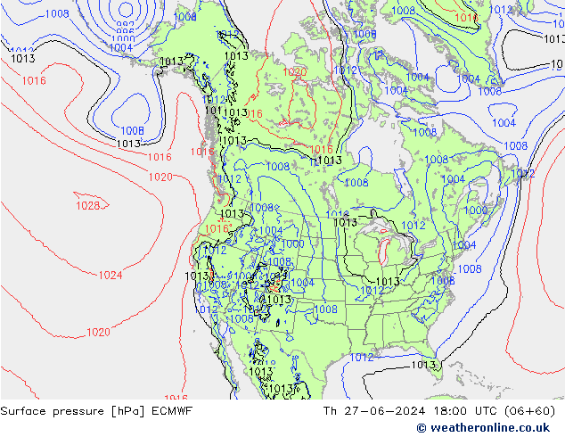 Luchtdruk (Grond) ECMWF do 27.06.2024 18 UTC