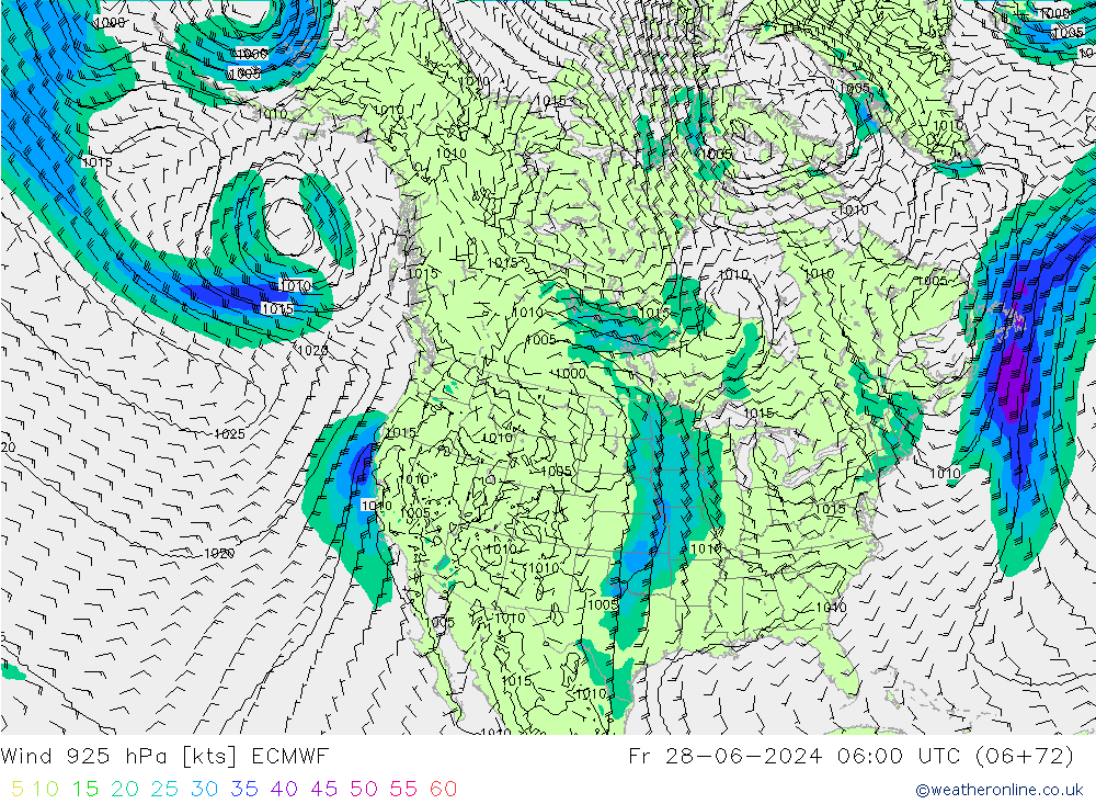 ветер 925 гПа ECMWF пт 28.06.2024 06 UTC