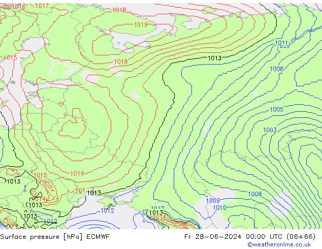 pression de l'air ECMWF ven 28.06.2024 00 UTC