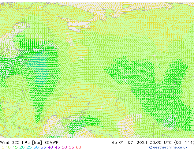 Wind 925 hPa ECMWF Mo 01.07.2024 06 UTC