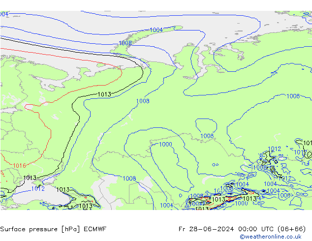 Yer basıncı ECMWF Cu 28.06.2024 00 UTC