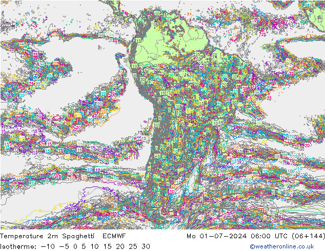 Sıcaklık Haritası 2m Spaghetti ECMWF Pzt 01.07.2024 06 UTC