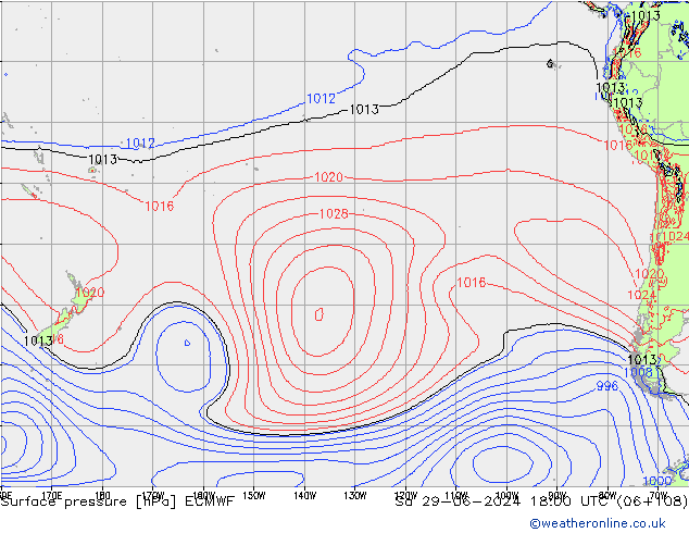 Yer basıncı ECMWF Cts 29.06.2024 18 UTC