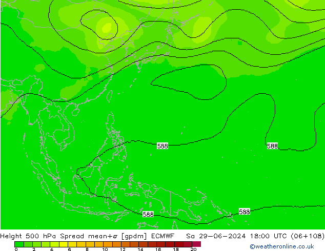 Geop. 500 hPa Spread ECMWF sáb 29.06.2024 18 UTC