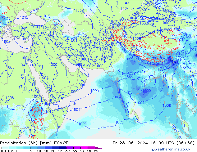 Precipitação (6h) ECMWF Sex 28.06.2024 00 UTC