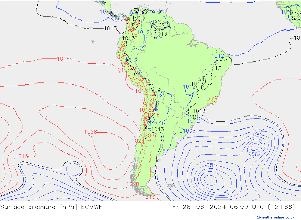 Luchtdruk (Grond) ECMWF vr 28.06.2024 06 UTC