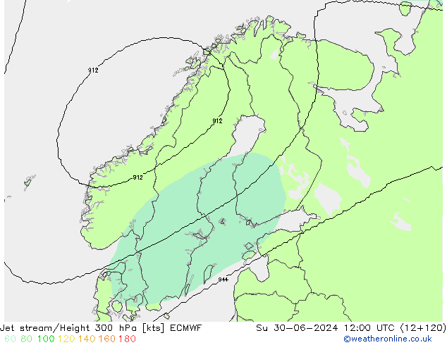 Straalstroom ECMWF zo 30.06.2024 12 UTC