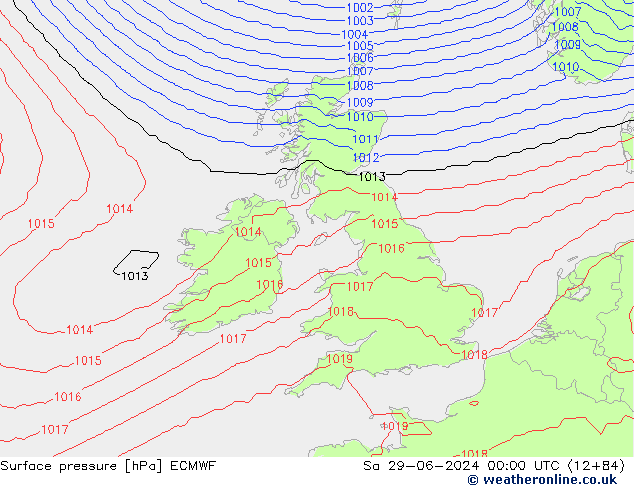 Yer basıncı ECMWF Cts 29.06.2024 00 UTC