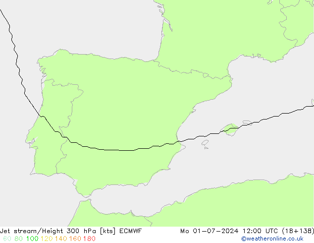 Straalstroom ECMWF ma 01.07.2024 12 UTC