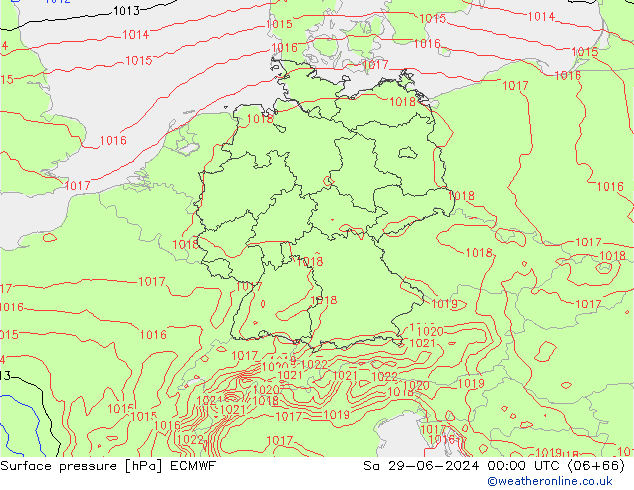 pressão do solo ECMWF Sáb 29.06.2024 00 UTC
