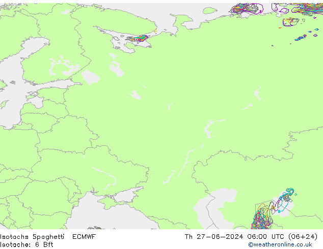 Isotachen Spaghetti ECMWF do 27.06.2024 06 UTC