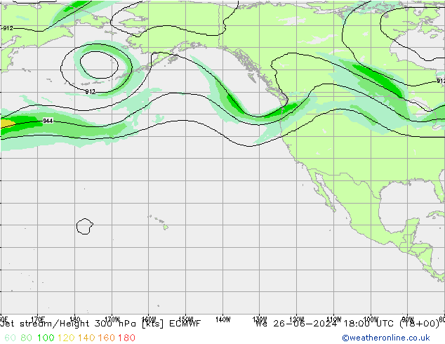 Straalstroom ECMWF wo 26.06.2024 18 UTC