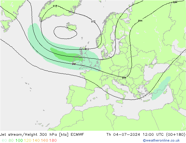 Straalstroom ECMWF do 04.07.2024 12 UTC
