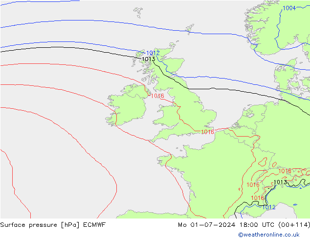 Surface pressure ECMWF Mo 01.07.2024 18 UTC
