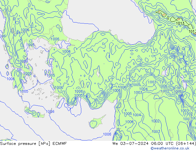 приземное давление ECMWF ср 03.07.2024 06 UTC