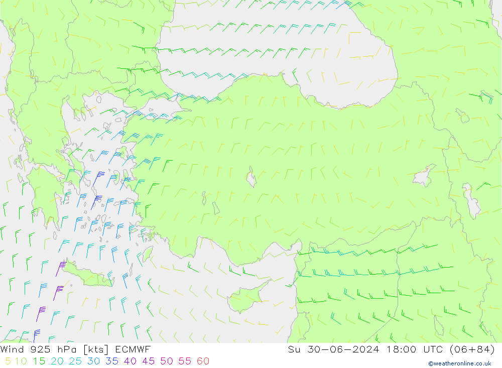 Wind 925 hPa ECMWF zo 30.06.2024 18 UTC