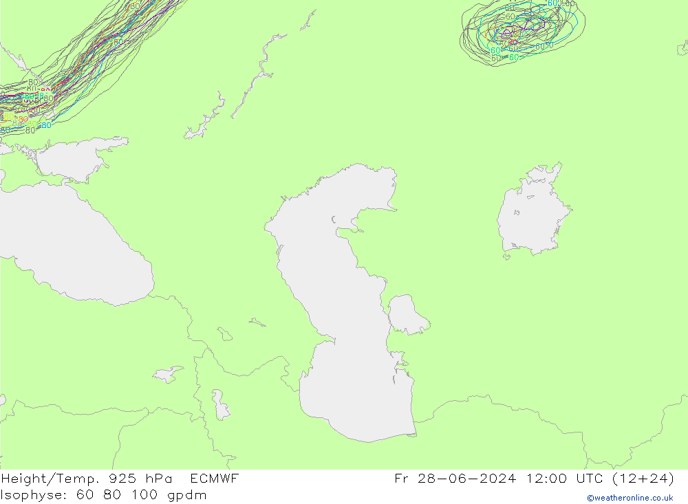 Height/Temp. 925 hPa ECMWF Fr 28.06.2024 12 UTC