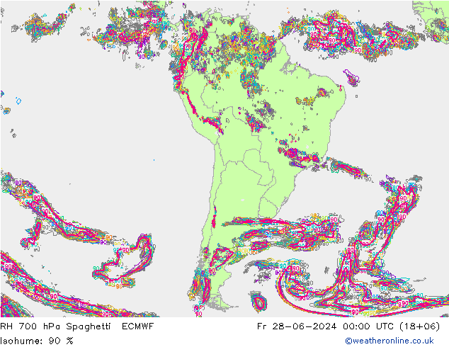 RV 700 hPa Spaghetti ECMWF vr 28.06.2024 00 UTC