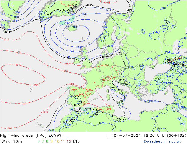 Windvelden ECMWF do 04.07.2024 18 UTC
