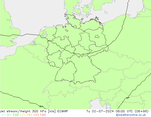 Straalstroom ECMWF di 02.07.2024 06 UTC