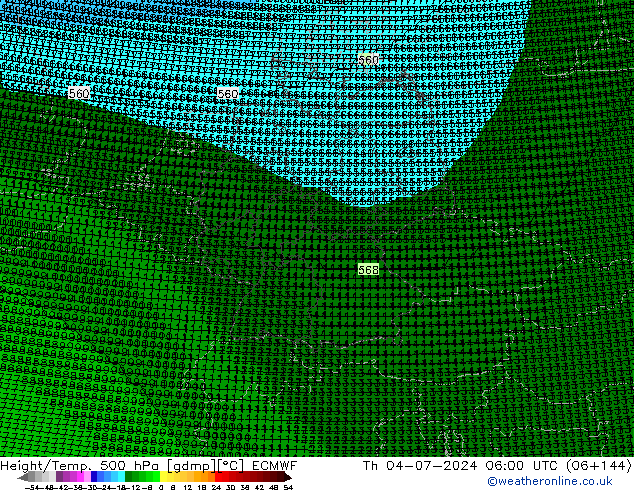 Hoogte/Temp. 500 hPa ECMWF do 04.07.2024 06 UTC